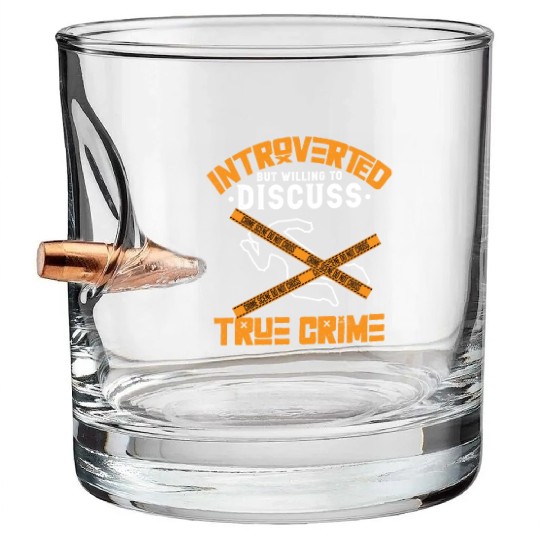 True Crime Murder Spy Crime Interest Gift Idea Bullet Whiskey Glasses