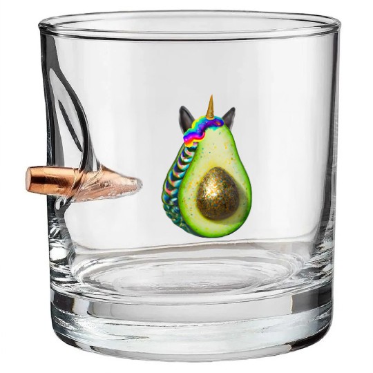 Happy unicorn avocado Bullet Whiskey Glasses