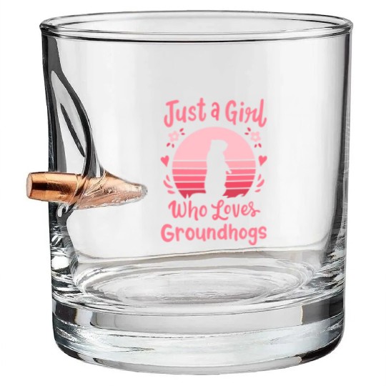 Groundhog Groundhog Lover Bullet Whiskey Glasses