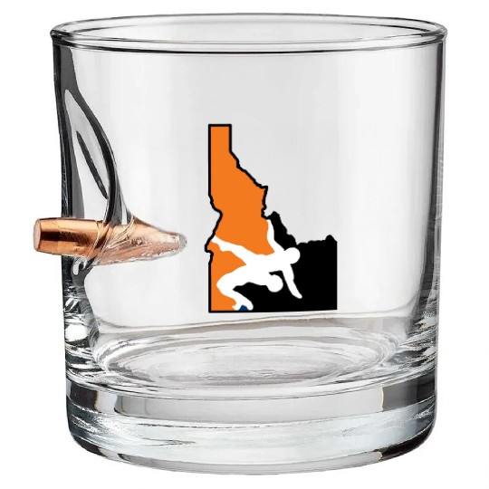 Idaho Wrestling (State Colors) Bullet Whiskey Glasses