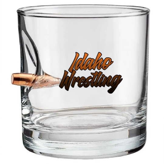 Idaho Wrestling (State Colors) Bullet Whiskey Glasses