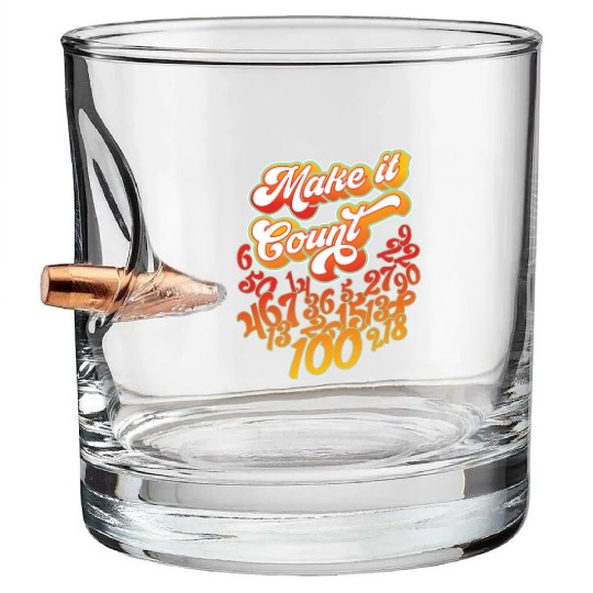 Math Teacher S Counting S Retro Psychedelic Bullet Whiskey Glasses