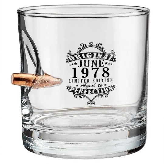 Born 1978 In June Bullet Whiskey Glasses