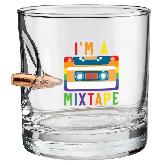 I'm A Mixtape Rainbow Pride Month LGBTQ Gay Pride Bullet Whiskey Glasses