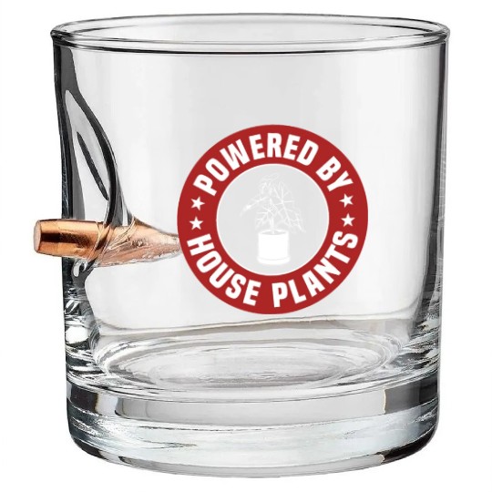 Powered By House Plants Bullet Whiskey Glasses