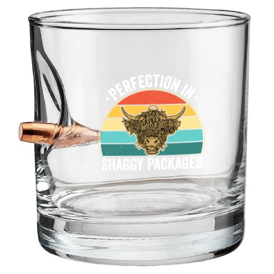 Perfection In Shaggy Packages Highland Cow Bullet Whiskey Glasses