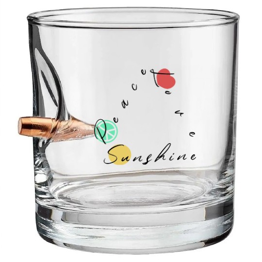Peace, Love and Sunshine Bullet Whiskey Glasses