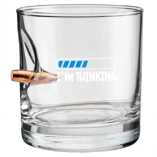 I'm Thinking Computer Scientist Programmer Cloud Bullet Whiskey Glasses