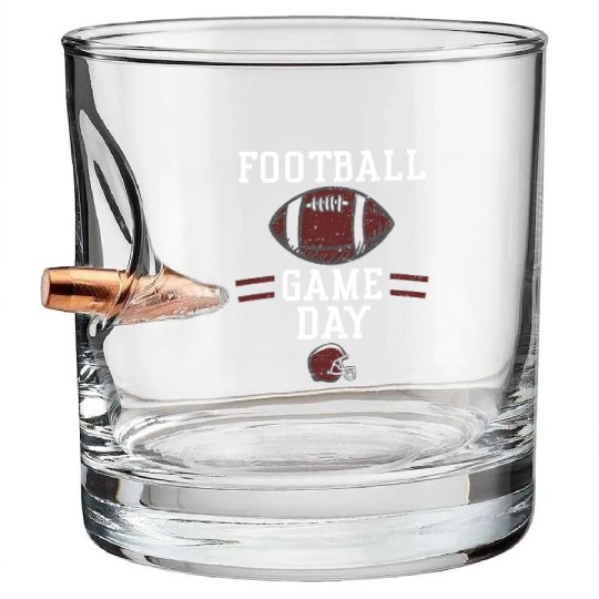 Football Game Day - Football Bullet Whiskey Glasses
