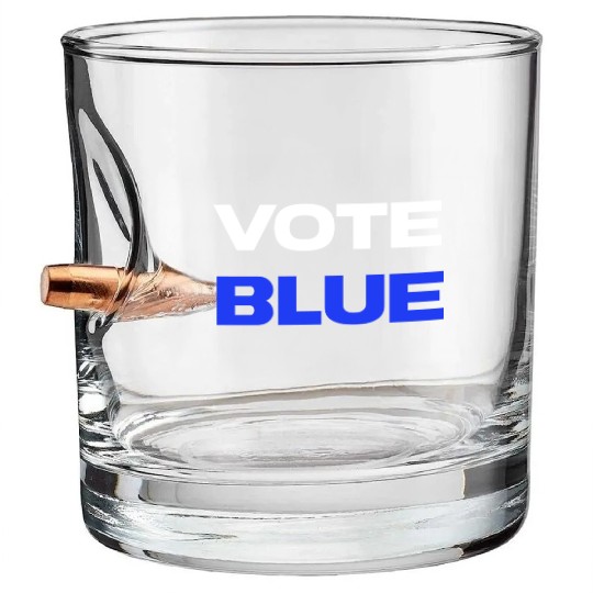USA Election Vote Blue Minimalist Bullet Whiskey Glasses
