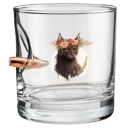 Cute Havana Brown Cat Flower Crown Cats Pet Kitten Bullet Whiskey Glasses
