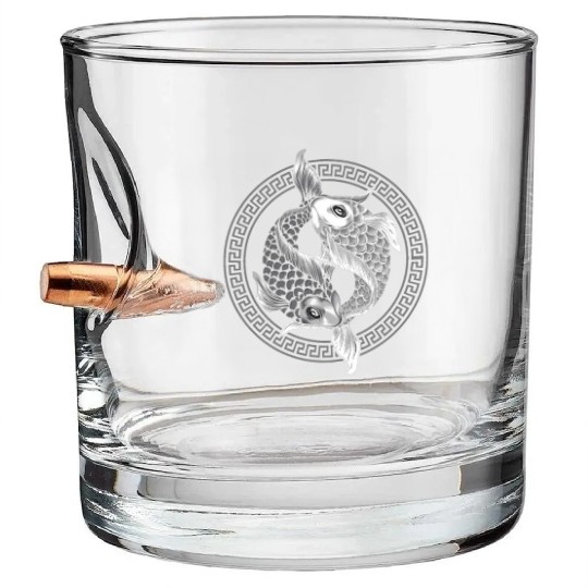 Yin Yang Koi Fish Bullet Whiskey Glasses