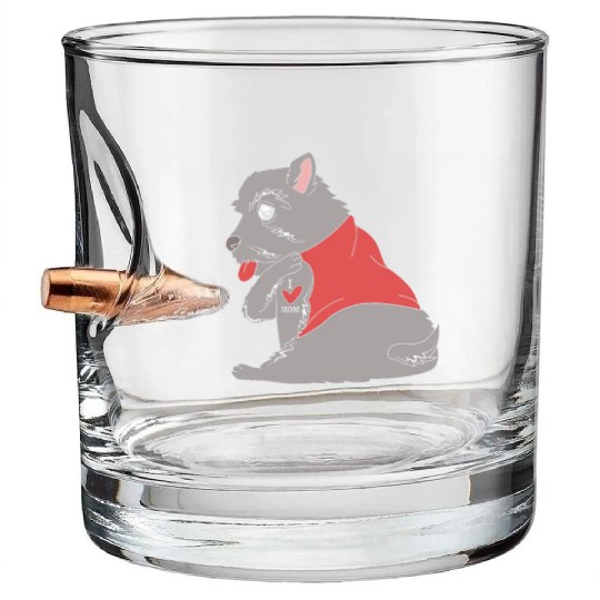 I Love Mom Dog With Tattoo Scottish Terrier Mom Bullet Whiskey Glasses
