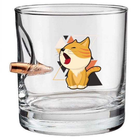 Cute little cat adorable kitty Kittenlove cat mom Bullet Whiskey Glasses