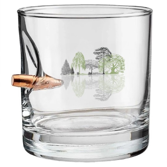 Forest Reflection Nature Trees Woods Bullet Whiskey Glasses