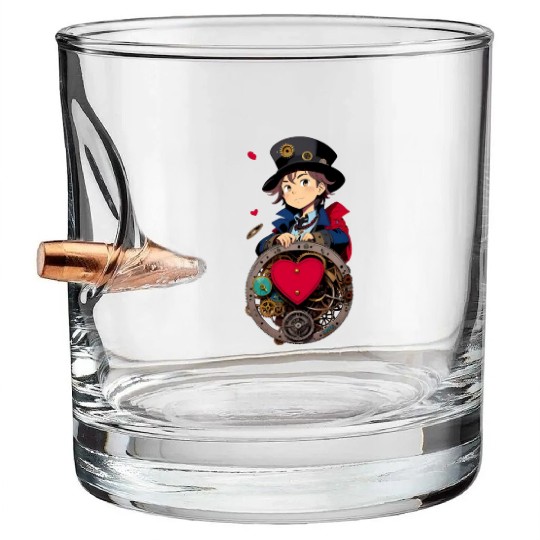 Gears and Lace: A Cute Steampunk Design Bullet Whiskey Glasses
