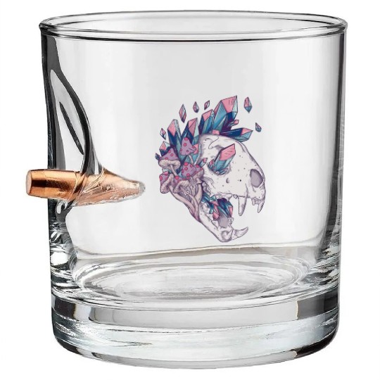 Crystal Cat Skull Bullet Whiskey Glasses