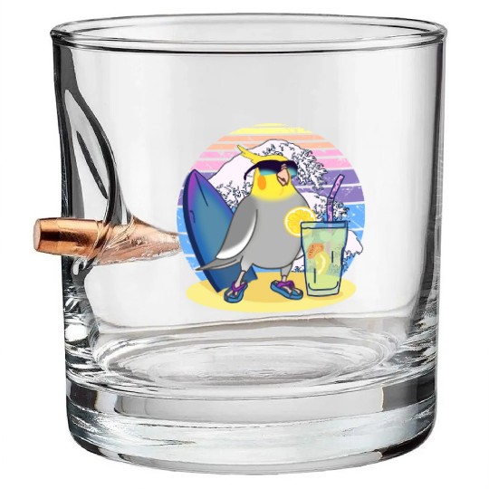 Summer Cockatiel Bullet Whiskey Glasses