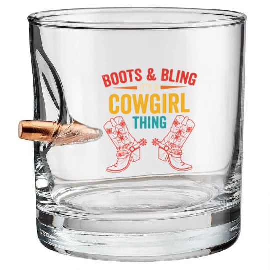 Boots & bling. it's a cowgirl thing Bullet Whiskey Glasses