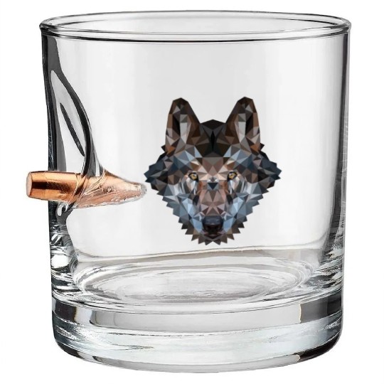 Wolves | Polygon Wolf Head | Low Poly Werewolf Bullet Whiskey Glasses