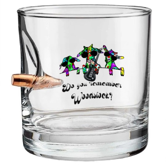 Hippie Goats playing guitar remembering Woodstock Bullet Whiskey Glasses
