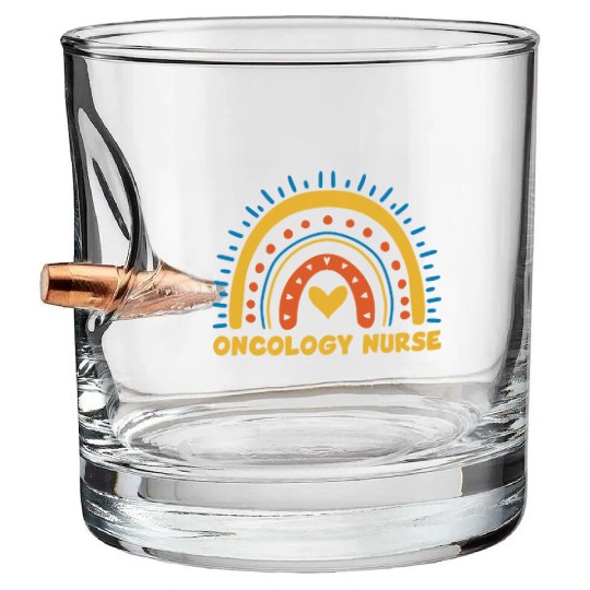 Great Oncology Nurse Rainbow RN Nurses Team Bullet Whiskey Glasses