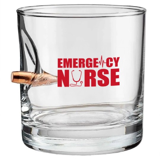 Great ER Nurse Apparel RN Nursing Emergency Nurses Bullet Whiskey Glasses