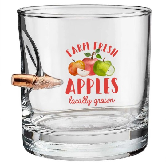 Apple Picking Farm Fresh Apples Farmer For Kids Bullet Whiskey Glasses