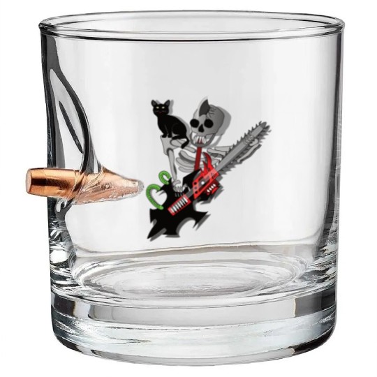 Human Skeleton guitarist with his cat Bullet Whiskey Glasses