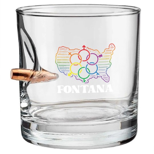 Fontana Pride Month Pride Flag LGBT Community LGBT Bullet Whiskey Glasses