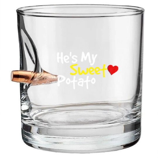He s My Sweet Potato Funny Thanksgiving Couples Bullet Whiskey Glasses