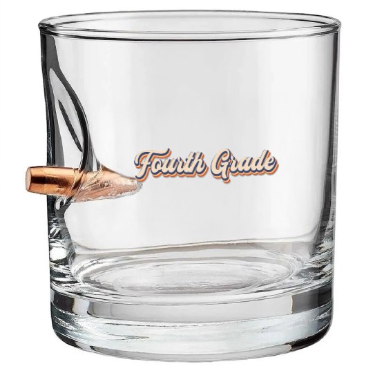 Retro Fourth Grade student Teacher Back To School Bullet Whiskey Glasses
