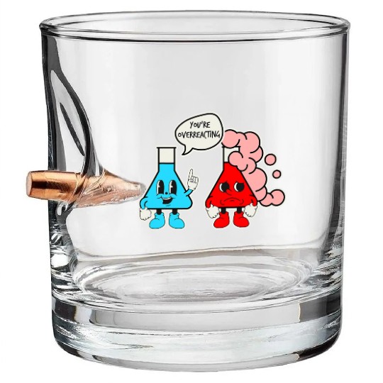 Science Teacher Funny Chemistry Nerd Retro Chemist Bullet Whiskey Glasses