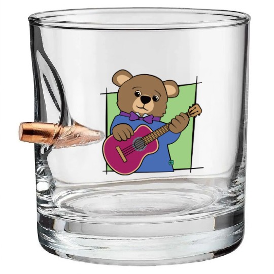 Bear Cub Guitar Music Bullet Whiskey Glasses