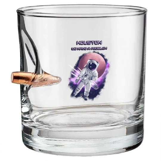 Houston we have a problem Bullet Whiskey Glasses