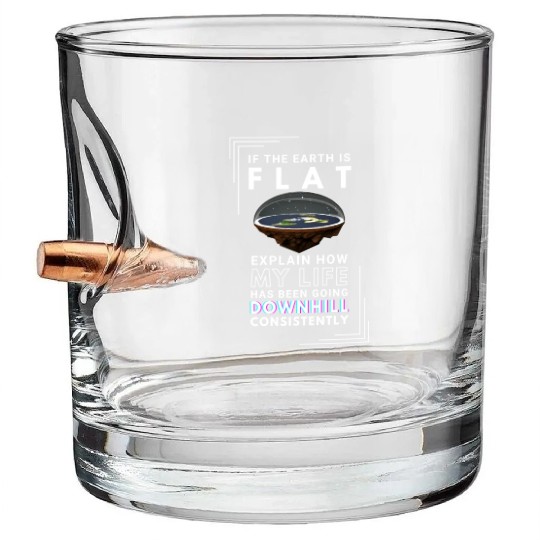 FLAT EARTH Bullet Whiskey Glasses