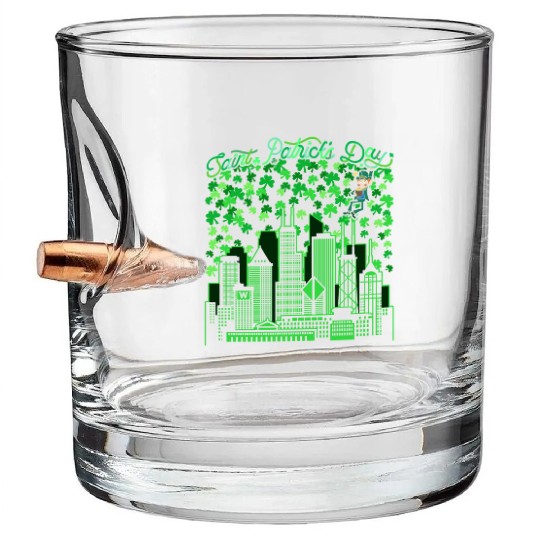 Chicago Illinois Saint Patricks Day Bullet Whiskey Glasses
