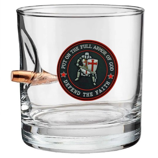 Armor Of God Defender Of Faith Bullet Whiskey Glasses