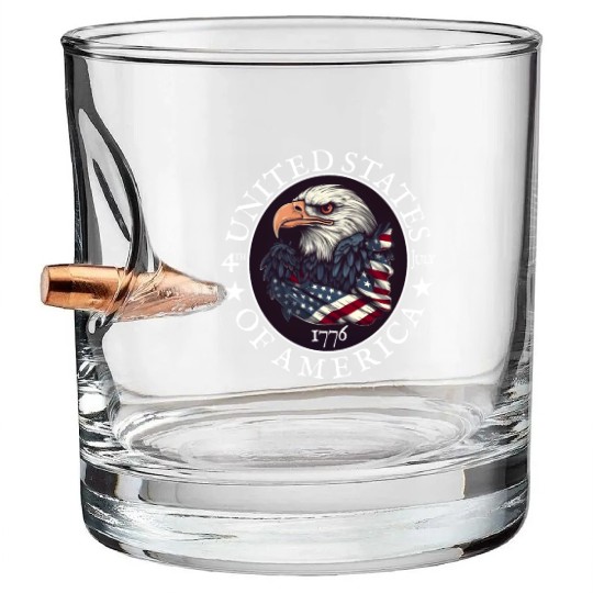 Independence Day 4th of July Freedom Bullet Whiskey Glasses