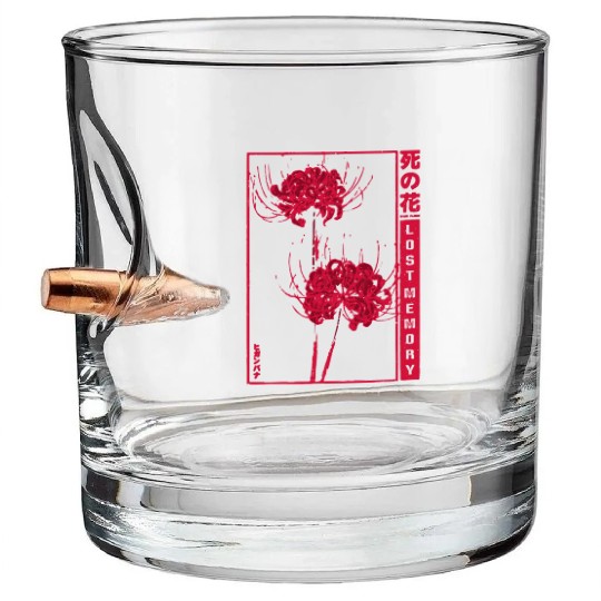 Lost Memory - red spider lily Bullet Whiskey Glasses
