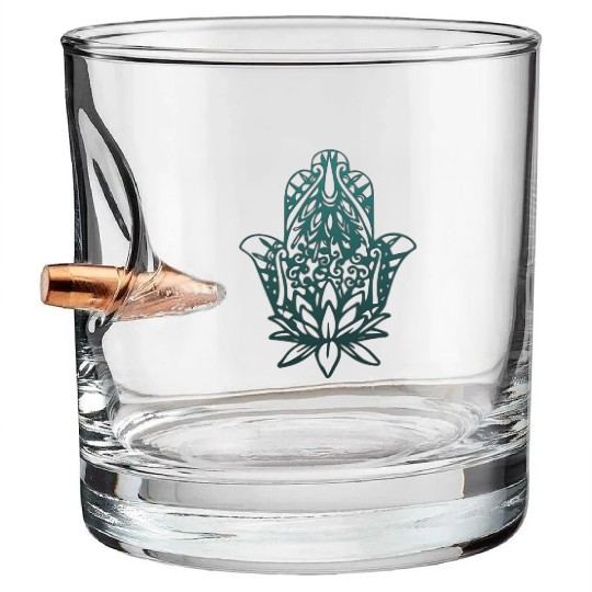 The Mandala Hand: A Symbol of Peace and Harmony Bullet Whiskey Glasses