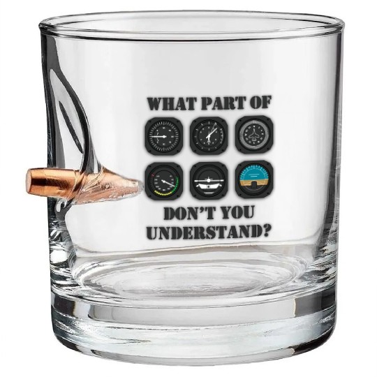 Funny Pilot - Aviation Airline Pilot Instruments Bullet Whiskey Glasses