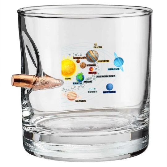 Solar System Planets Astronomy Space Science Girls Bullet Whiskey Glasses
