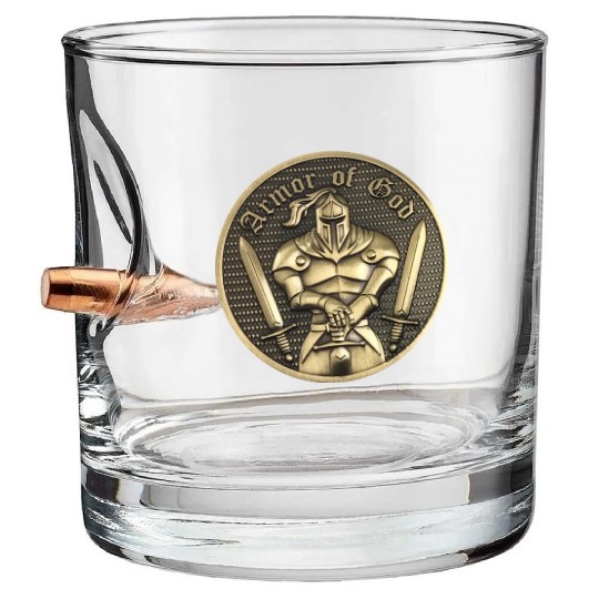 Armor of god christian knight Bullet Whiskey Glasses