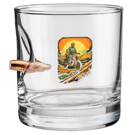 Dirt Bike Father Dad Son Motorcycle Riding Bullet Whiskey Glasses