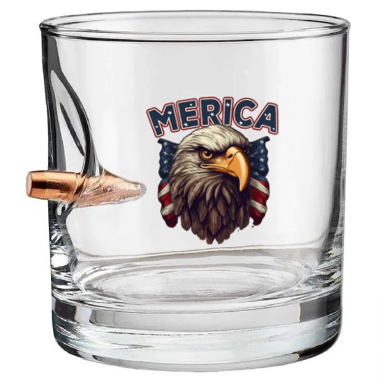 USA Independence Day 4th of July Labor Day Bullet Whiskey Glasses