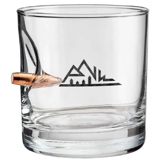PNW Mountains Pacific Northwest Native Light Bullet Whiskey Glasses