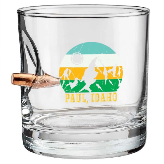 Idaho Mountain Hiking Souvenir Paul Mountain Trip Bullet Whiskey Glasses