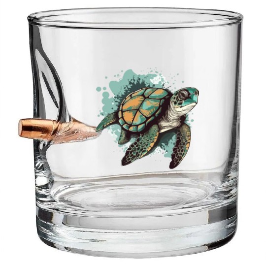 The sea turtle Bullet Whiskey Glasses
