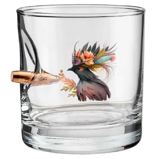 Cute Bird Of Paradise Bird Flower Crown Pet Birds Bullet Whiskey Glasses